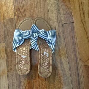 Blowfish Kids' Sandals with Blue and White Striped Bow